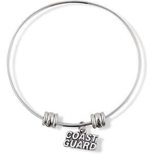 Coast Guard Text Charm Bangle Bracelet Jewelry